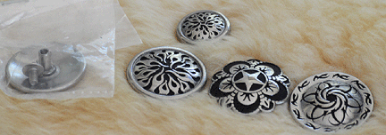 Set of 2 Conchos Leather Rosette 1-7/8 Horse Saddle Bridle Tack 402P